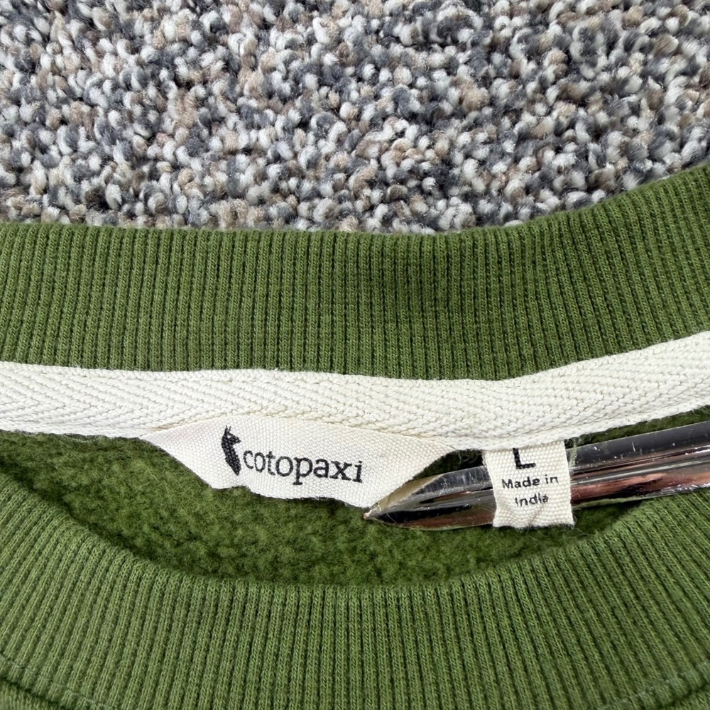 Cotopaxi Do Good Crewneck Sweatshirt Men Large Olive Green Organic Cotton Fleece - Picture 6 of 12